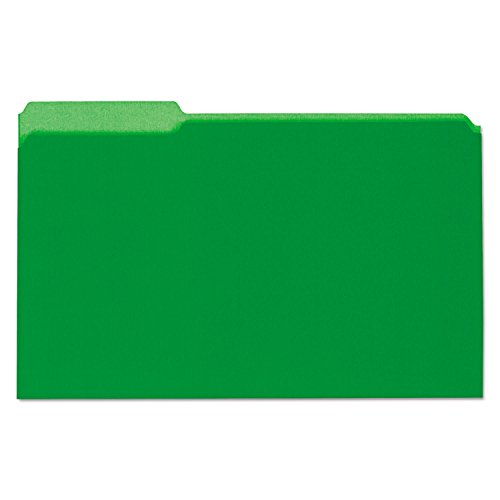 Universal 15302 Interior File Folders, 1/3 Cut Tab, Legal Size, Green, 100/Box