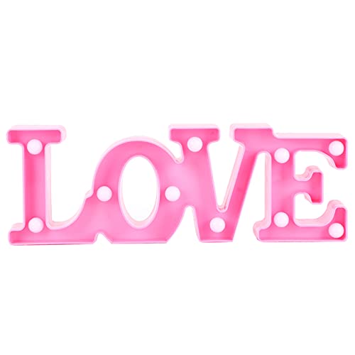 Gsycle Love Light up Sign, Valentines Decorations Love LED Light Sign Love Letter Love Valentines Day Decorations for The Home(Pink)