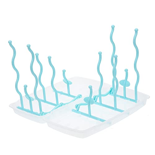 HOMOBABE Support Vertical pour Égouttoir à Biberons Bac Récupérateur Eau Inclus Séchage Multiple Simultanément Facile à Démonter Et Ranger