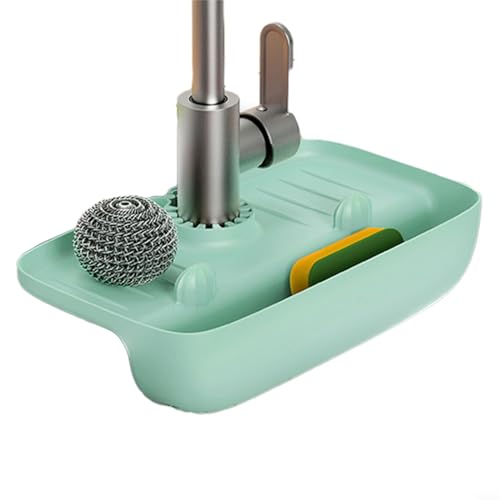 Lioaeust Escurridor de silicona, tapete de silicona para grifo de cocina para fregadero, escurridor de platos plegable para cocina, fregadero de lavabo (azul)