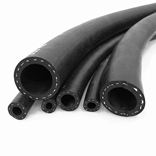 SEB Enterprises Reinforced Rubber Fuel Hose Pipe (1m, 4mm ID - 11mm OD), Textile Reinforced Rubber Hose Pipe, SAE J30 R6 Rated