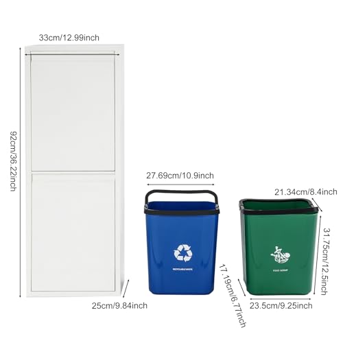 Caneca de basura rectangular de 15 gal con gabinete oculto blanco miniatura 3