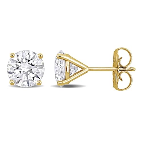 Image of Lab-Grown Diamond Stud Earrings With Unique laser engraved Diamond ID, Set In Platinum, White Gold or Yellow Gold - D Color, VVS2 Clarity, IGI Certified Lab-Grown Diamonds - Available in 1 to 5 CTTW