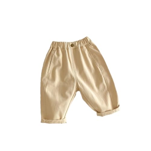 Kids Solid Denim Pants Boys Girls Vintage Casual Loose Trousers