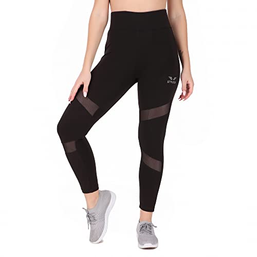Image of Women's Jegging Multi Net Strip High Waisted 4 Way Stretchable Workout.