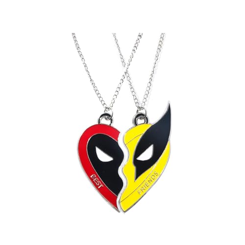 Manqyi 2 Piezas Collar de Wolverine, Collares Corazon Partido,