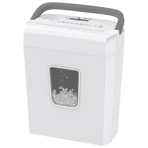 Bonsaii Aktenvernichter, 8-Blatt Papierschredder mit Sicherheitsstufe P-4, Kreuzschnitt 5x14mm, Schreddert Kreditkarten & Büroklammern, Überhitzungsschutz, 13L Behälter für Büro & Zuhause, C277-C