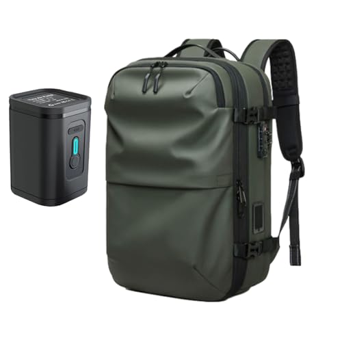 Lunapack Backpack, Backpack with Pump, Travel Vacuum Seal 60l Expandable Vacuum Compression Waterproof and Anti-Theft (Green)