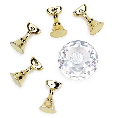 Magnetic Nail Holder + 5 Tips Practice Training Display Stand Crystal Holders Alloy False Nails Showing Shelf Manicure Tools (Clear)