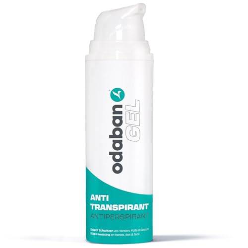 odaban® Antitranspirant Gel 50 ml gegen schwitzige Hände, Schweißfüße und Schwitzen im Gesicht | gegen Achselgeruch | gegen starkes Schwitzen am Kopf | duftneutral