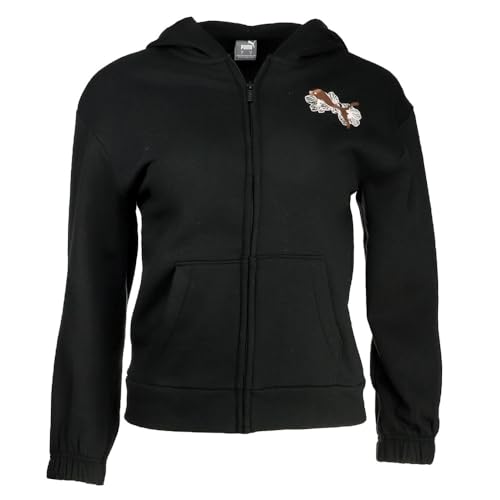 Puma Kids Girls Class Act Fleece Hoodie Casual Outerwear - Black - Size S