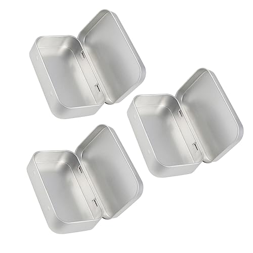 Cabilock 3pcs Mini Rectangular Iron Storage Boxes Simple Empty Candy Cases for Organizing Items Iron Material Portable Household Storage
