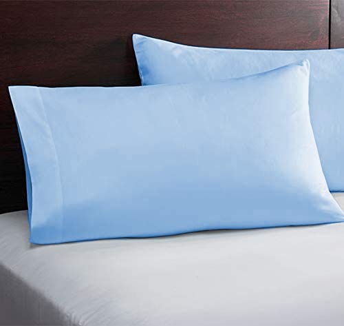 Image of YRM Bedding's - Egyptian Cotton Pillow Cases 400-TC Premium Hotel Quality 2 - Pcs Pillow Covers (17 inch x 27 inch) - Light Blue Color