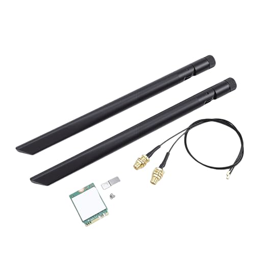 Tarjeta inalámbrica WiFi 6E, banda triple 2.4G 5G 6GHz con adaptador de red Bluetooth 5.3 para laptop y escritorio con antenas externas duales de 8dBi miniatura 2