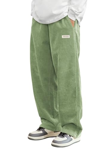 Image of ZAFUL Men's Corduroy Straight Leg Loose Fit Casual Pants