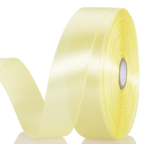 YASEO 1 Inch Baby Maize Solid Satin Ribbon for Gift Wrapping 50 Yards