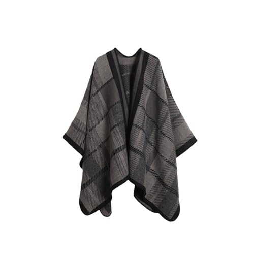 Capa coat premium de invierno chal de punto elegante con caída fluida 2