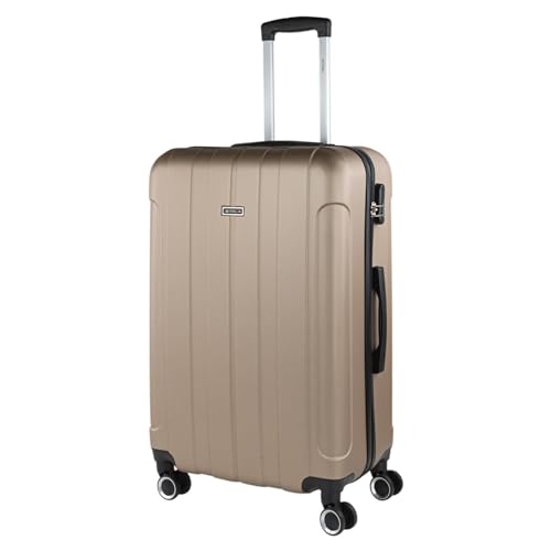 ITACA   Maletas Grandes De Viaje Rígidas Ligeras con 4 Doble Rueda 360° Maleta Grande 23 Kilos Alta Resistencia Maleta XL Duradera, Champagne