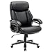 COLAMY XXL Chefsessel[181kgs] - Hochlehner Bürostuhl Leder mit verstellbaren Armlehnen - Extra breiter Sitz (59cm) für Homeoffice und Büro, Schwarz