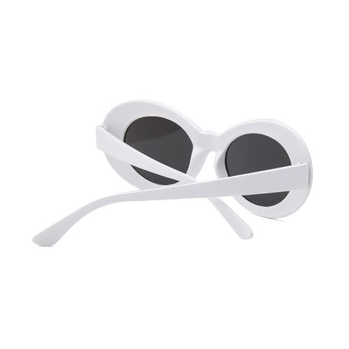 Retro Oval Sunglasses for Women Men Clout Goggles Trendy Round Kurt Cobain UV400 Glasses SG97503