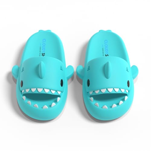 Image of CLOUDY SHARK Unisex Adult Shark Slippers | Cloud Shark Slides 2024 | Summer Ultra Light Quiet Home Bathroom Outdoor Cute Slippers