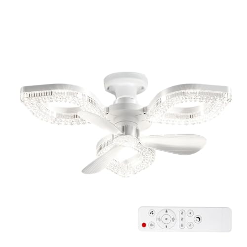 Ventilador de techo con luz de tres velocidades regulable para techos peque&ntilde;os