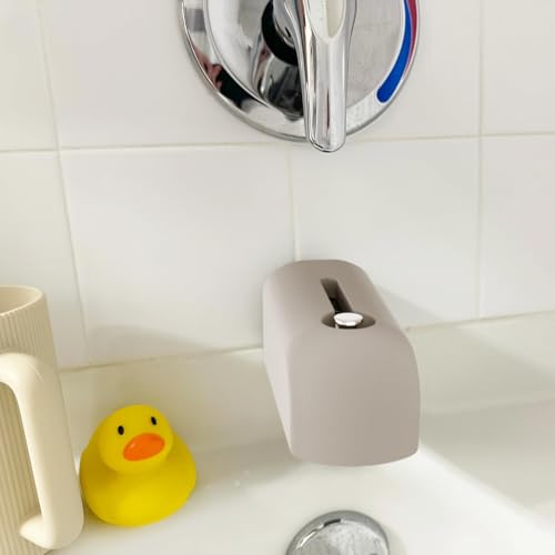 Image of Faucet Cover Bathtub, Soft Silicone Tub Spout Cover, Faucet Protector for Kids, Bath Spout Guard for Bathtubs, Bathroom Tub Faucet Cover, Water Spout Cover for Child Safety, Universal Fit(Taupe)
