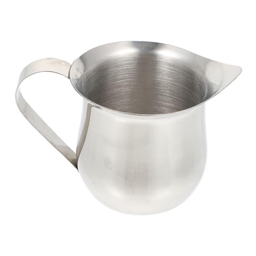 UKCOCO 3oz Bricco per Latte in Acciaio Inox Utensile per Caffè Espresso Brocca per Schiumare Latte Piccolo Bricco per Panna Adatto per Sciroppi e Salse Facile da Pulire