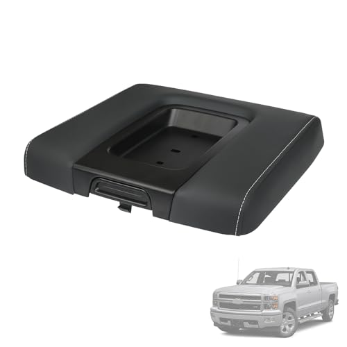 omoZone Front Seat Center Console Armrest Lid Black Compatible with 2014-2019 Chevrolet Chevy Silverado Suburban Tahoe GMC Sierra Yukon XL Replaces 22881398