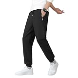 [Cailin Kailun] ズボン メンズ イージーパンツ ドレープ感 軽快 ストレッチ 調整紐付 大きいサイズ カジュアルぱんつ 春秋冬 ボトムス ブラックーリブ裾 L