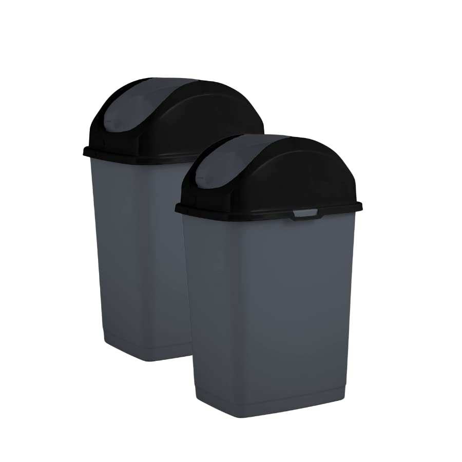 Superio Mini basurero de escritorio con tapa superior giratoria, portátil, de plástico, para encimera, escritorio, tocador de maquillaje, baño,