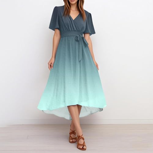 Spring Summer Chiffon Midi Dresses for Women 2025 Elegant Classy Wedding Guest Floral Formal Cocktail Prom Dress