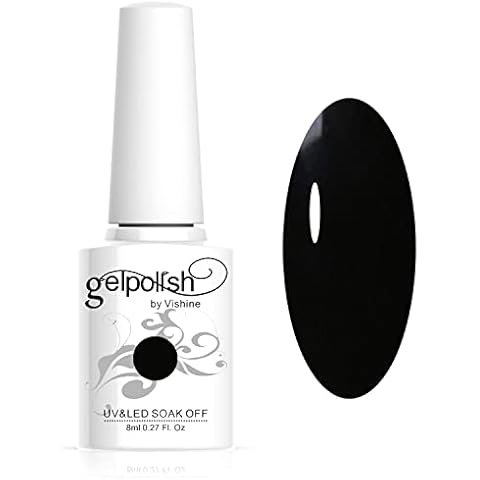 Vishine Gel Nagellack, Schwarz Soak Off UV LED Nagel Gellack Cover