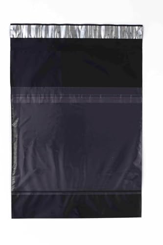 Image of PorpoiseTamper Proof Courier Bags 8 inch x 10 inch 25 Pieces Black Poly Mailers Self Adhesive Shipping Bags with POD Jacket for Ecommerce Packaging Parcel Packing
