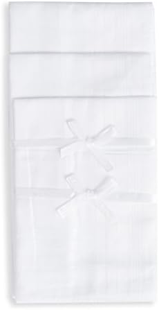 Men's Handkerchiefs 100% White Cotton 6 Pieces Classic Hankies Set