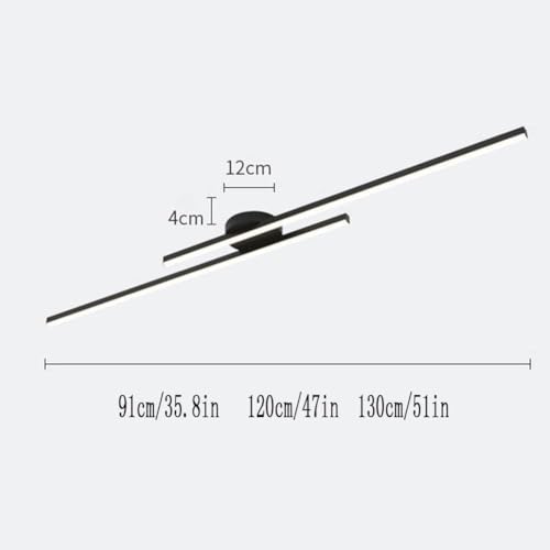 Plafonnier linéaire minimaliste haut de gamme noir 130cm à éclairage variable - 8