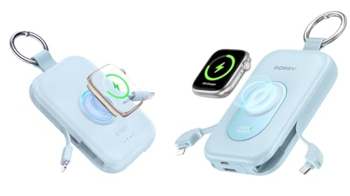 RORRY Portable Charger 5000mAh 20000mAh for iPhone Apple Watch, Blue