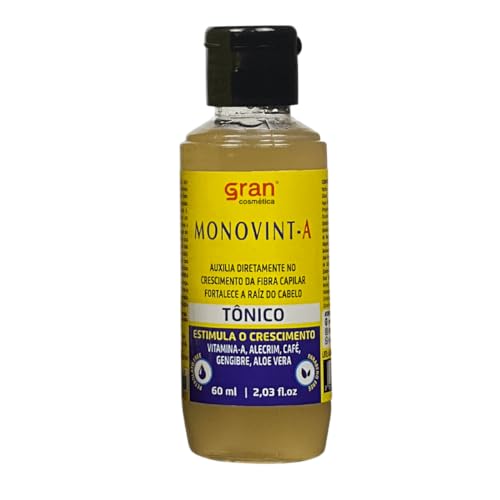 Tônico Ativador Monovin - A e Vitamina B5 60ml Gran Cosmética Estimula o Crescimento Capilar Para Cabelos Mais Fortes Com Resistência e Brilho