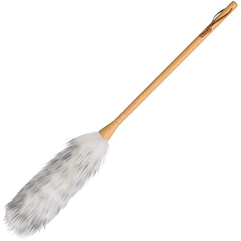 REDECKER Lambswool Duster, Natural Magnet for Dust and Fine Particles, Cleans Without Scratching, 29-1/2 inches - Lambs Wool Dusters for Cleaning - Lambs Wool Duster, Made in Belgium Reusable Duster Cover