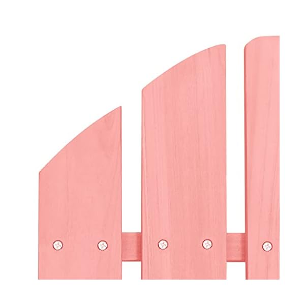vidaXL Solid Fir Wood Garden Adirondack Chair with Ottoman Outdoor Wooden Furniture Patio Terrance Backyard Seating Armchair Lounge Chair Set Pink - Image 7