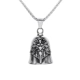 Collar con colgante de campana de motocicleta con alas de arcángel, personalizable, para motociclista, fiesta de rock, joyería de exorcismo para hombres