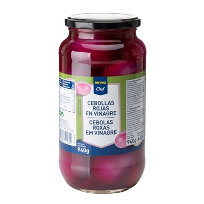 Cebollas Rojas en Vinagre Chef – El Toque Perfecto para tus Ensaladas y Aperitivos (1 TARRO 940g. (Esc. 460G.))