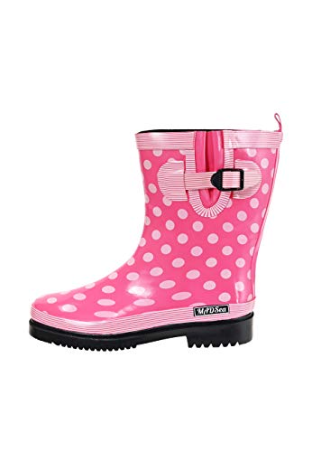 MADSea Damen Gummistiefel Ocean Halbschaft Pink mit Weißen Punkten, Größe:40 EU