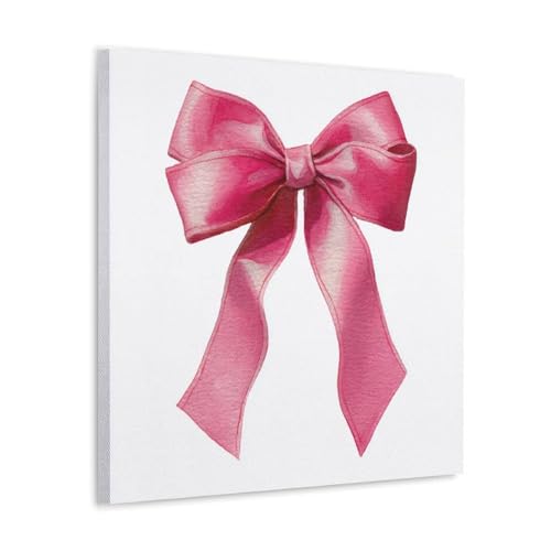 Pink Coquette Bow with A Long Wavy Ribbons Wall Art