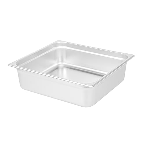 Restaurantware-Kitchen Tek 2/3 Size Steam Table Pans, 6 Anti-Jam Steam Pans - Lids Sold Separately, 4” Deep, 24 Gauge Stainless Steel Hotel Pan, Freezable, For Catering Events And Parties