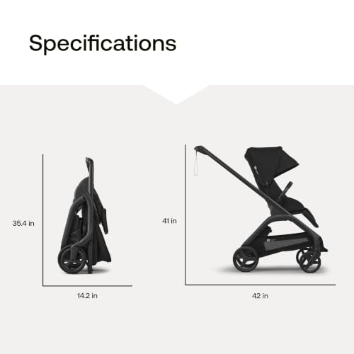 Image of Bugaboo Dragonfly Plus Stroller Car Seat Compatible, One-Hand Compact Fold, Self-Standing, Full Suspension, XL Storage Basket 22 lbs, Reversible Reclining Seat - Forest Green