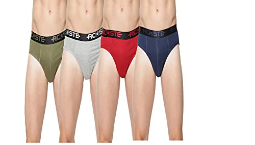 Image of RAMRAJ COTTON Men Pack Of 4 Solid Cotton Briefs | Soft Stretch Outer Elastic Waistband | Comfortable Daily Innerwear