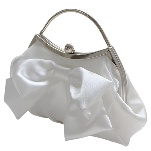 Pochette soirée chic mariage avec nœuds décoratifs et chaîne métallique