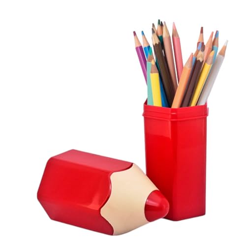 Estojo Organizador Multiuso Porta Lápis e Caneta Plasutil (Vermelho)