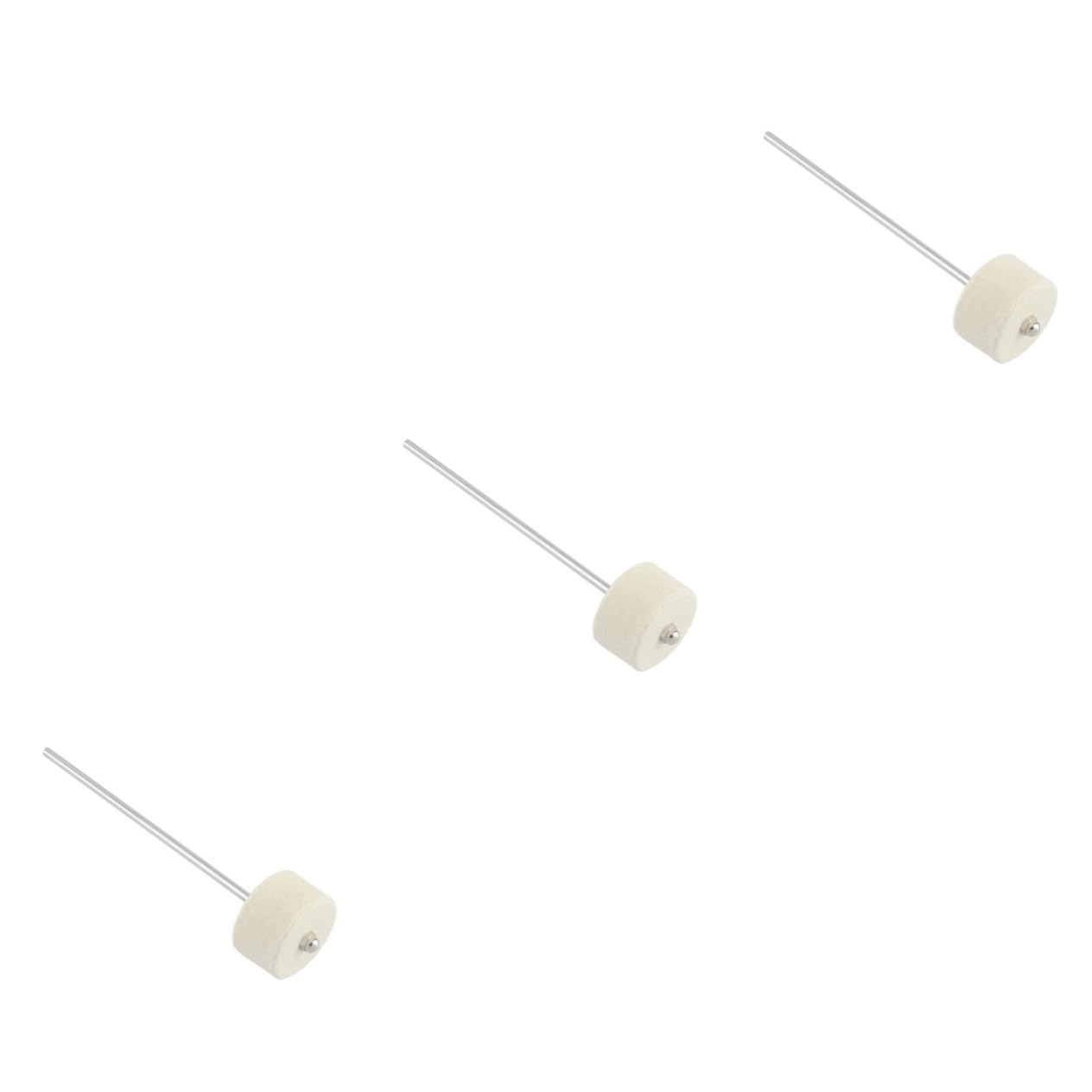 ifundom 3pcs Stainless Steel Handle Felt Bass Drum Pedal Beater Kick Drum Accessory